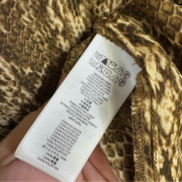 Michael Michael Kors‎ animal snake Print size 12 long sleeve wrap style blouse - Picture 7 of 9